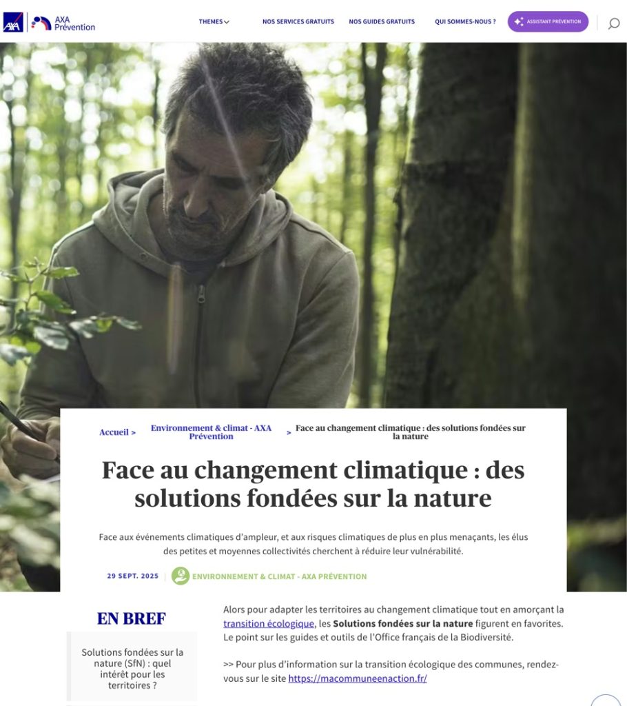 Solutions Fondées sur la Nature : adapter les territoires au changement climatique