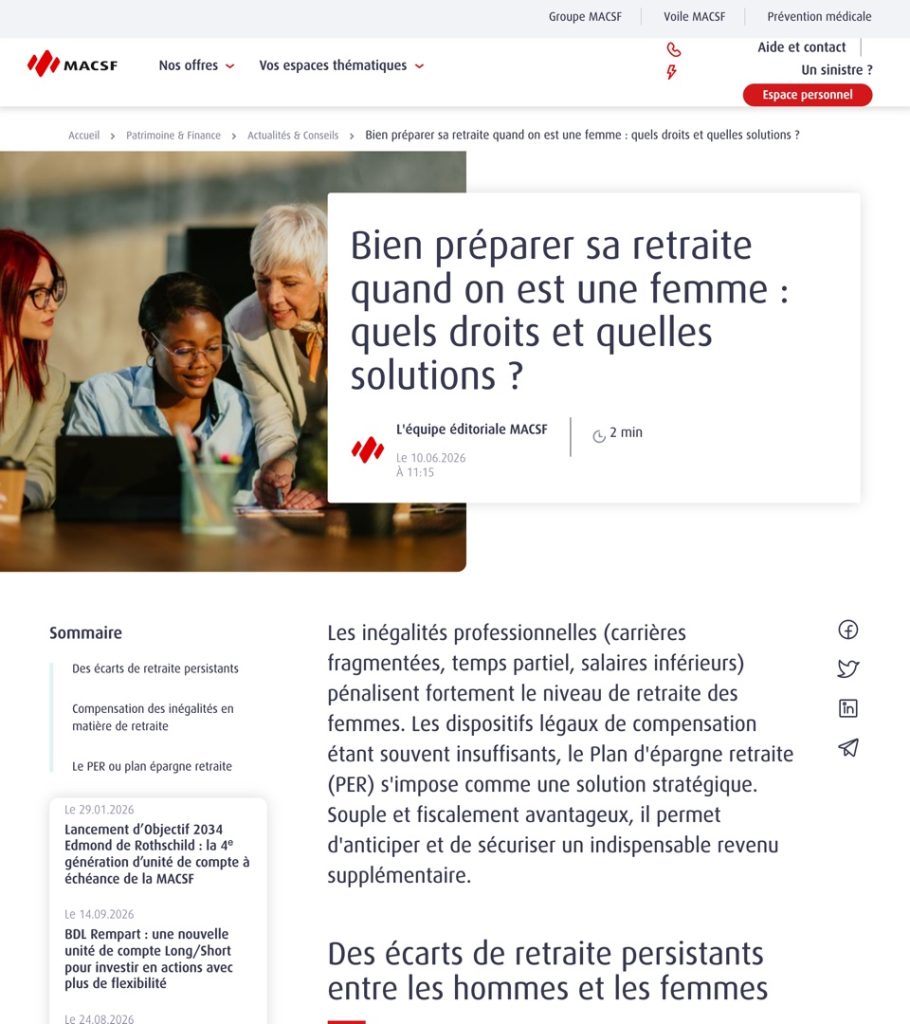 Retraite des femmes : quels droits et quelles solutions pour bien la préparer ?