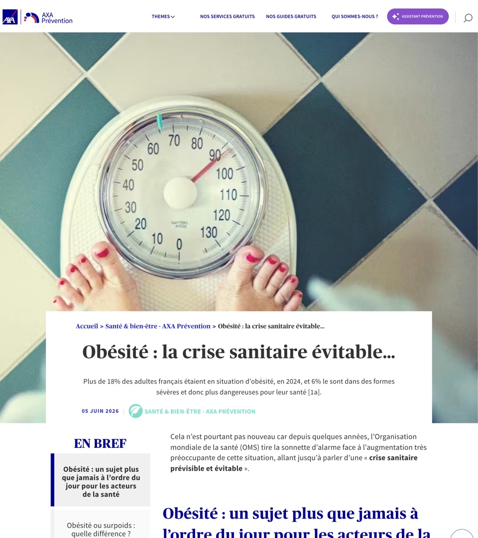 Obésité et surpoids : état des lieux en France et dans le monde